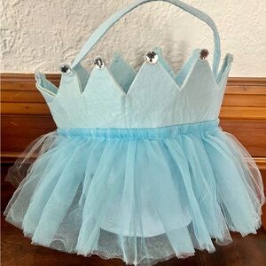 NWOT Pottery Barn Kids Blue Tulle Princess Cinderella Treat Bag Halloween Trick